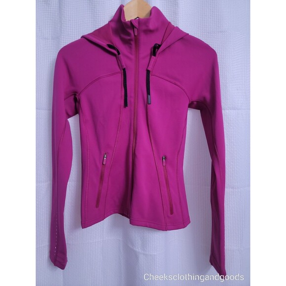 Lululemon 6 Rain Repellent Running Jacket Wild Berry W3FAJS Reflective - Picture 3 of 13